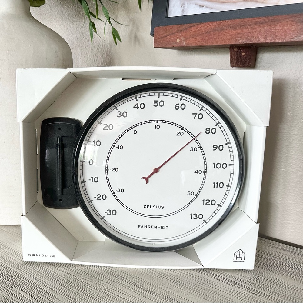 HEARTH & HAND Hinged Metal Outdoor Thermometer, NWT